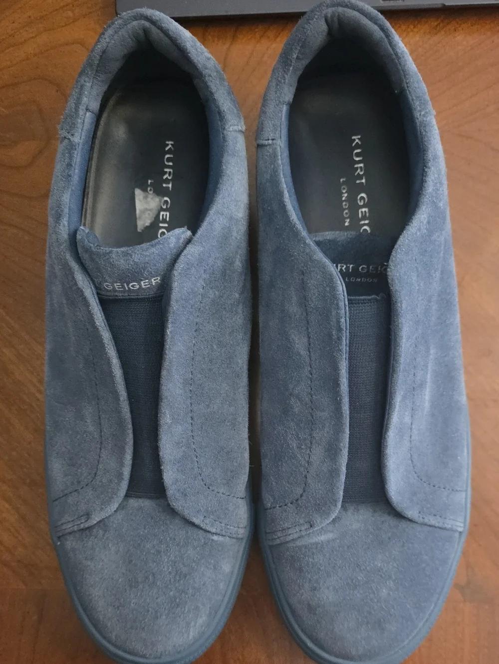 Kurt Geiger Men's Suede Slip-On Sneakers in Slate Blue Size 10 Awesome Condition